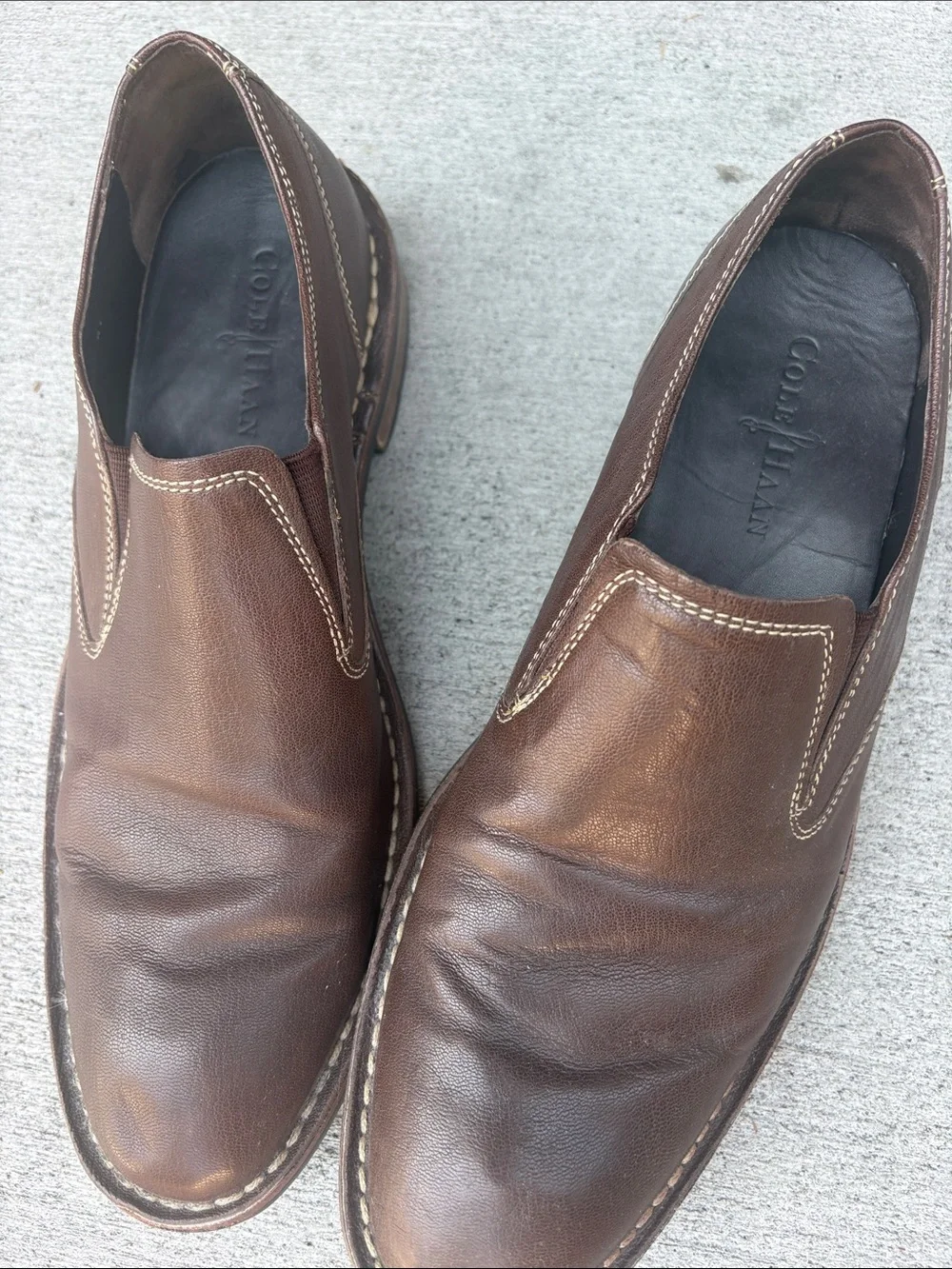Cole Haan Brown Leather Slip-On Loafers